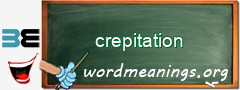WordMeaning blackboard for crepitation